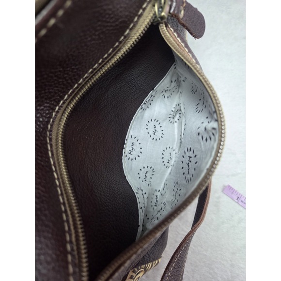 Myra Bag Cowhide Leather Crossbody Western Tooled Floral Boho Purse - Picture 11 of 16